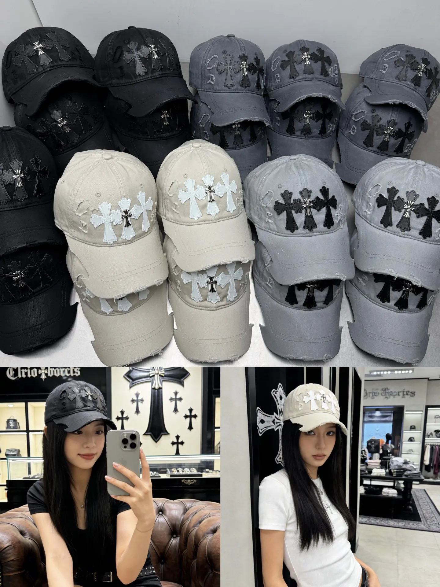 Crow heart distressed spring and summer baseball cap